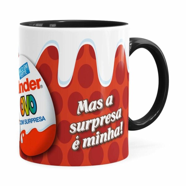Caneca Chocolate Kinder Ovo Preta