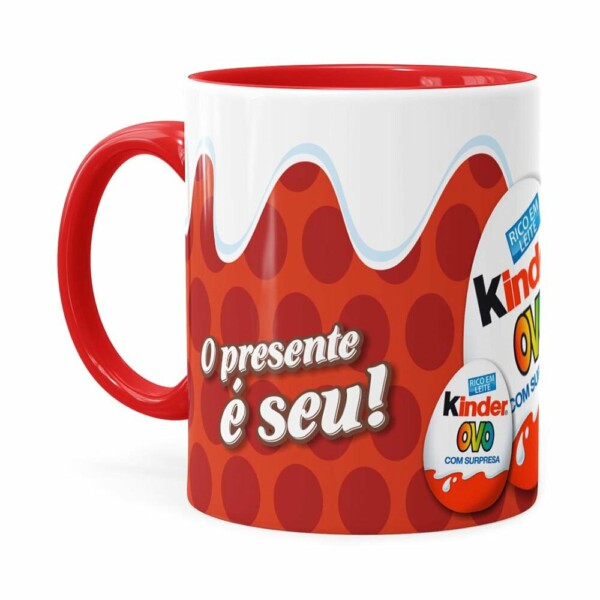 Caneca Chocolate Kinder Ovo Vermelha