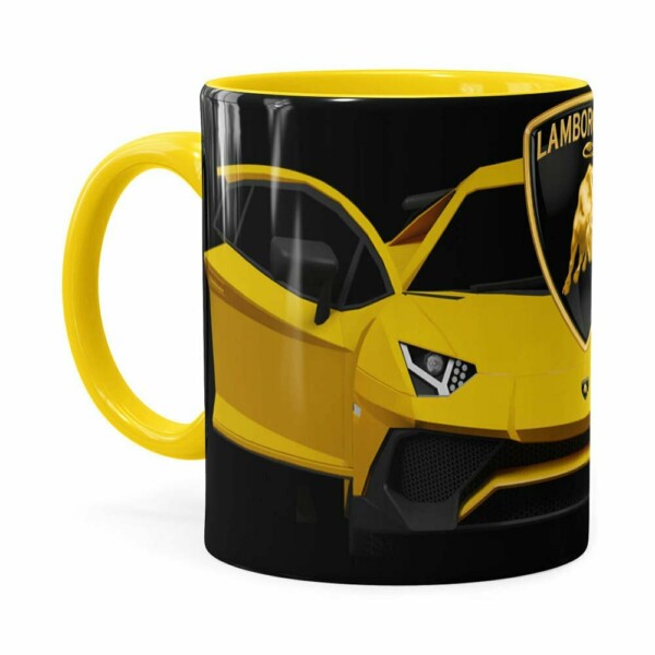 Caneca Lamborguini 3d Print Carros Amarela