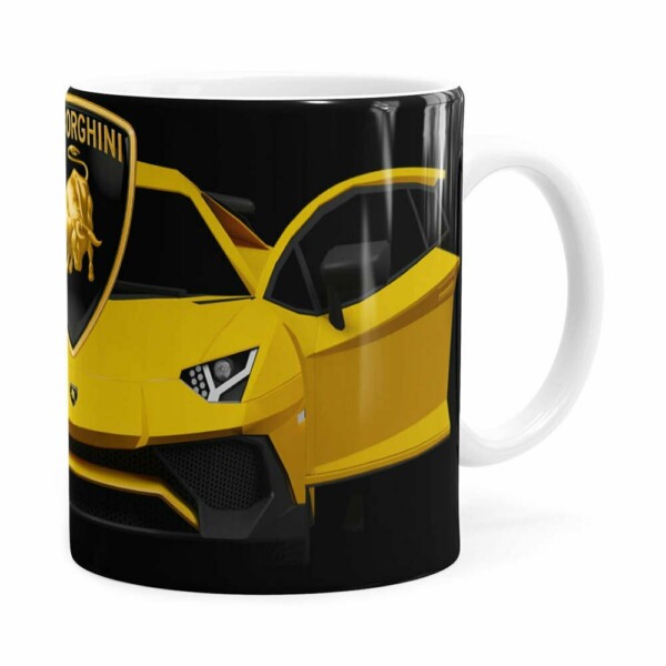 Caneca Lamborguini 3d Print Carros Branca
