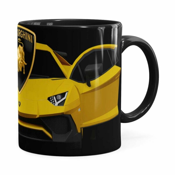Caneca Lamborguini 3d Print Carros Preta