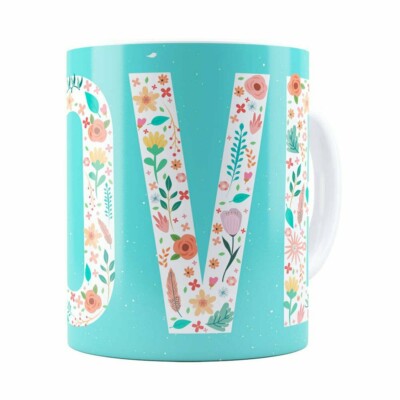 Caneca Love Floral Branca