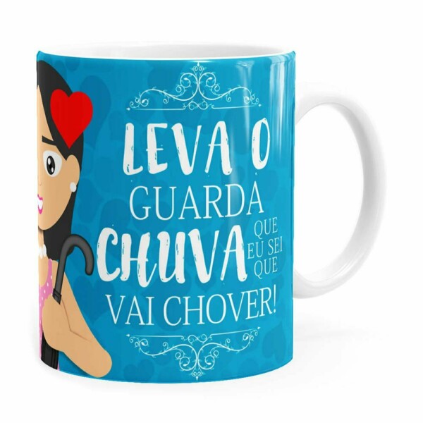 Caneca Mãe Leva O Guarda Chuva Branca