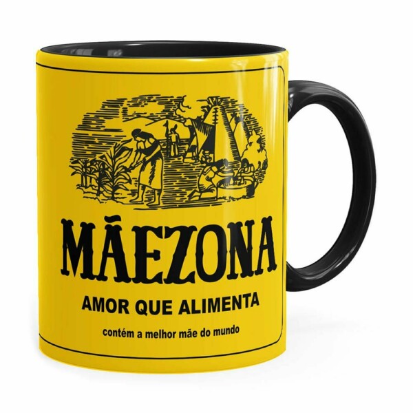 Caneca Mãezona Maizena Preta