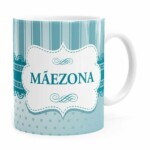 Caneca Mãezona Poá Renda Branca