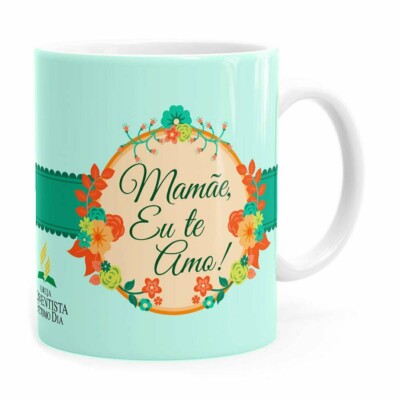 Caneca Mamãe Eu Te Amo Adventista V01 Branca