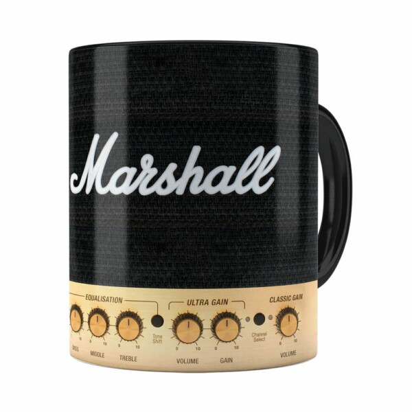 Caneca Marshall Audio Amplificador Preta