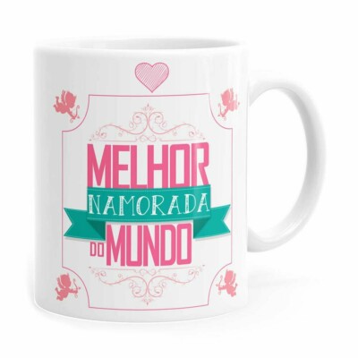Caneca Melhor Namorada Do Mundo V02 Branca