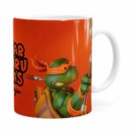 Caneca Michelangelo 3d Print Tartarugas Ninja Branca