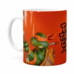 Caneca Michelangelo 3d Print Tartarugas Ninja Branca