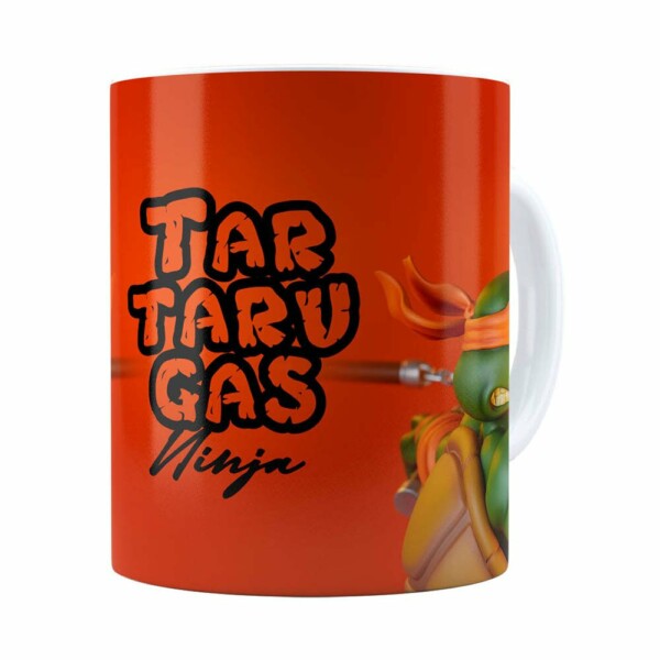 Caneca Michelangelo 3d Print Tartarugas Ninja Branca