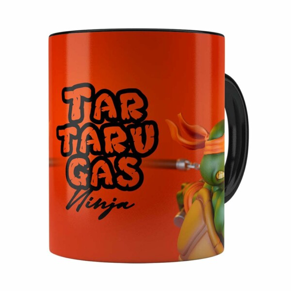 Caneca Michelangelo 3d Print Tartarugas Ninja Preta