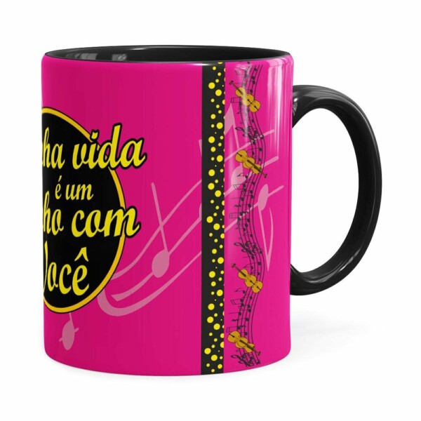 Caneca Minha Vida é Um Sonho Com Você Preta