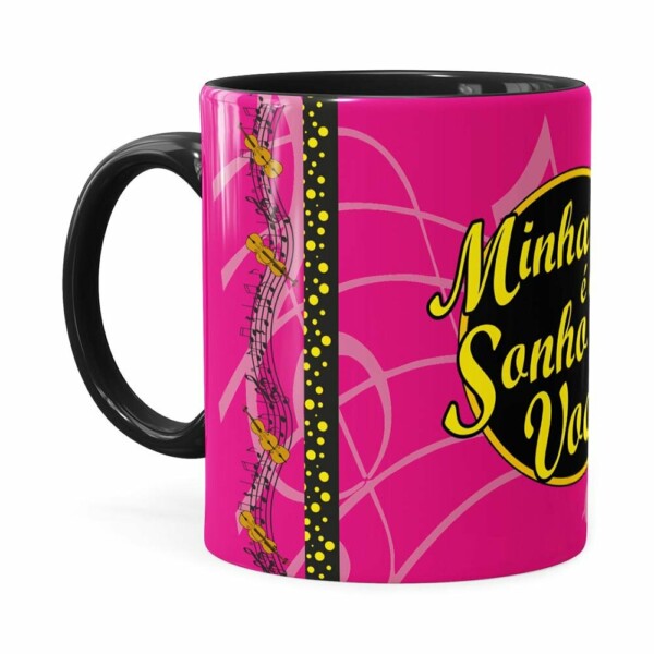 Caneca Minha Vida é Um Sonho Com Você Preta