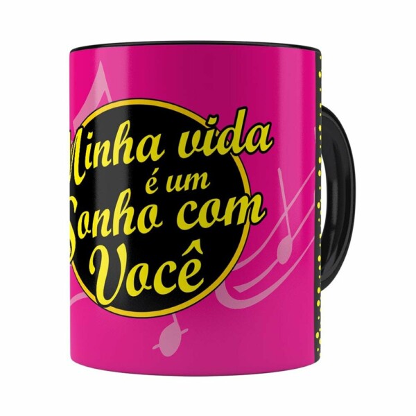 Caneca Minha Vida é Um Sonho Com Você Preta