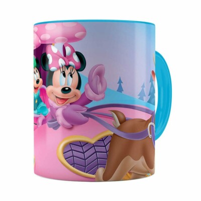 Caneca Minnie Mouse Rena Azul Claro
