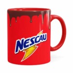 Caneca Nescau Porcelana Vermelha