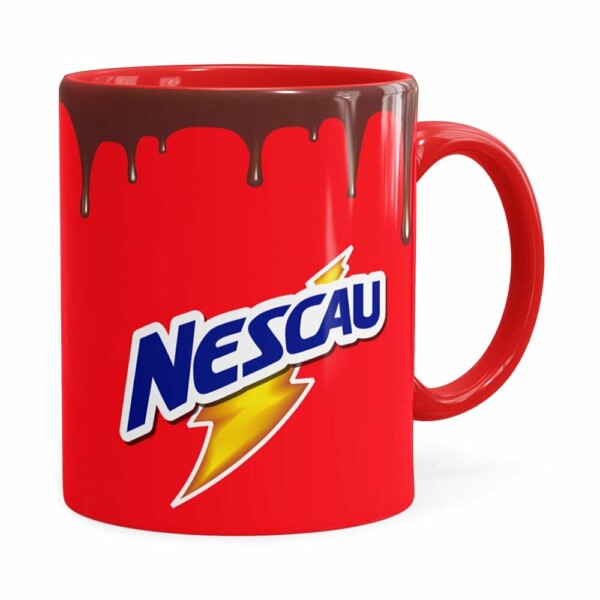 Caneca Nescau Porcelana Vermelha