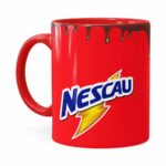 Caneca Nescau Porcelana Vermelha