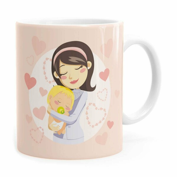 Caneca Parabéns Mamãe Branca