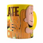 Caneca Peanuts Chocolate Com Amendoim Charlie Amarela