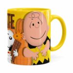 Caneca Peanuts Chocolate Com Amendoim Snoopy Amarela