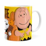 Caneca Peanuts Chocolate Com Amendoim Snoopy Branca