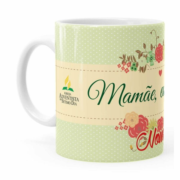Caneca Personalizada Mamãe Adventista Com Nome Branca