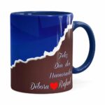 Caneca Personalizada Quero Bis De Nós Com Nome Azul Escuro