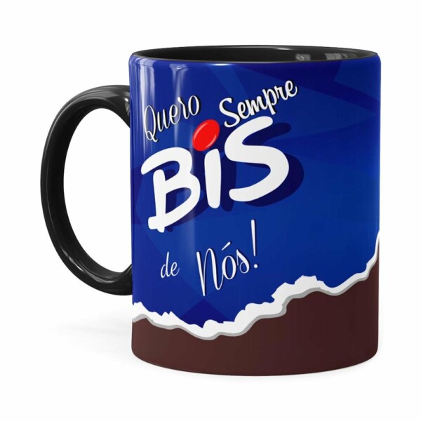 Caneca Personalizada Quero Bis De Nós Com Nome Preta