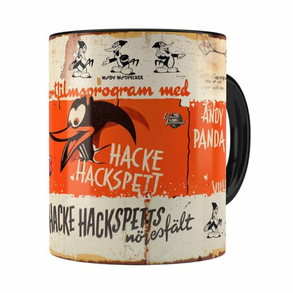 Caneca Pica-pau Retrô Preta