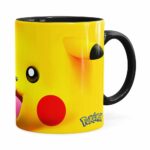 Caneca Pikachu 3d Print Pokémon Preta