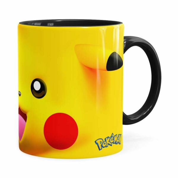 Caneca Pikachu 3d Print Pokémon Preta