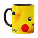 Caneca Pikachu 3d Print Pokémon Preta