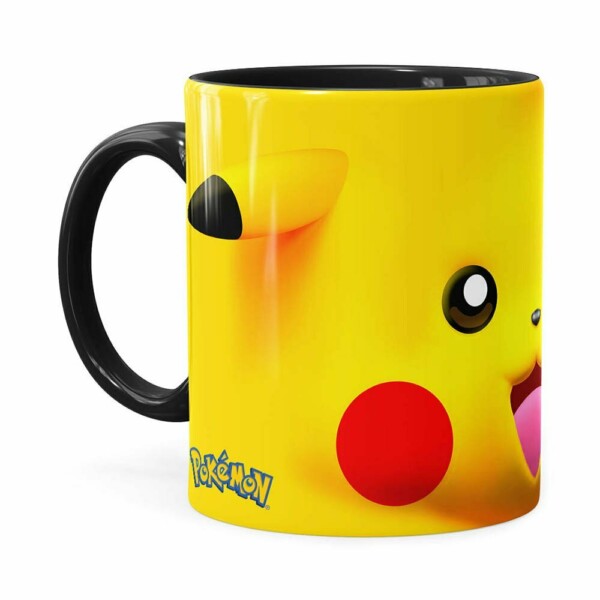 Caneca Pikachu 3d Print Pokémon Preta