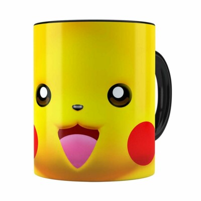 Caneca Pikachu 3d Print Pokémon Preta