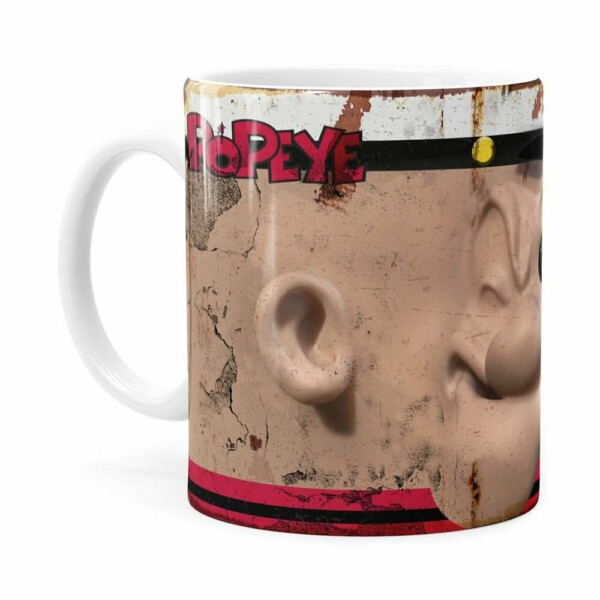 Caneca Popeye O Marinheiro 3d Print Retrô Branca