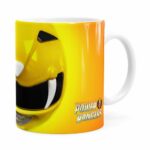 Caneca Ranger Amarelo 3d Print Power Rangers Branca