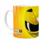 Caneca Ranger Amarelo 3d Print Power Rangers Branca