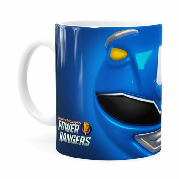 Caneca Ranger Azul 3d Print Power Rangers Branca