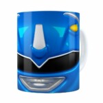 Caneca Ranger Azul 3d Print Power Rangers Branca