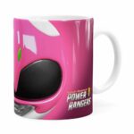 Caneca Ranger Rosa 3d Print Power Rangers Branca