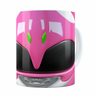 Caneca Ranger Rosa 3d Print Power Rangers Branca