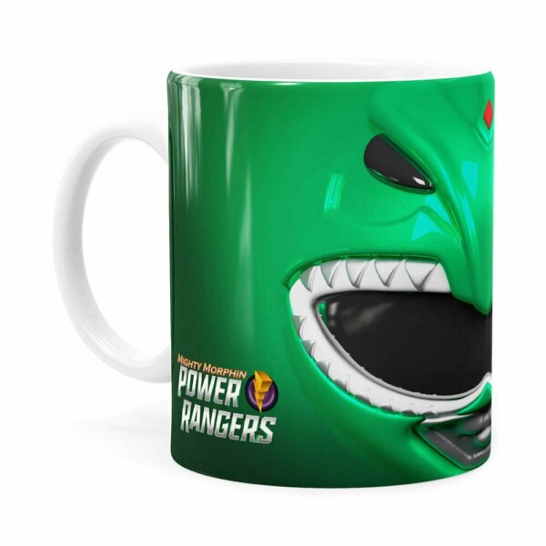 Caneca Ranger Verde 3d Print Power Rangers Branca