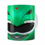 Caneca Ranger Verde 3d Print Power Rangers Branca