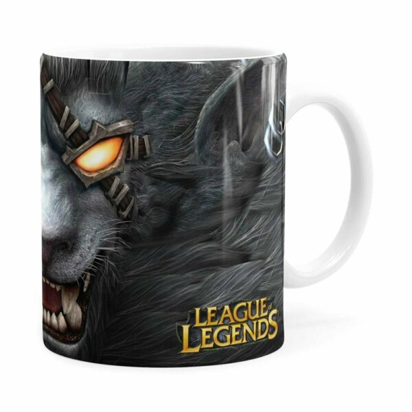 Caneca Rengar 3d Print League Of Legends Branca