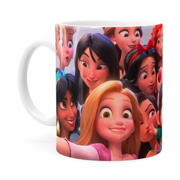 Caneca Selfie Das Princesas Disney Branca