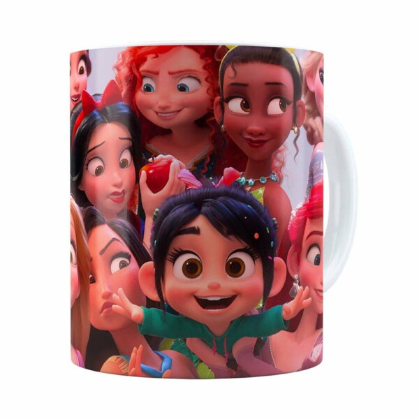 Caneca Selfie Das Princesas Disney Branca