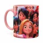 Caneca Selfie Das Princesas Disney Rosa