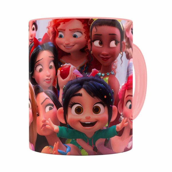 Caneca Selfie Das Princesas Disney Rosa